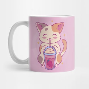 Neko Cat Strawberry Tea Milkshake | Japanese Anime Kawaii Mug